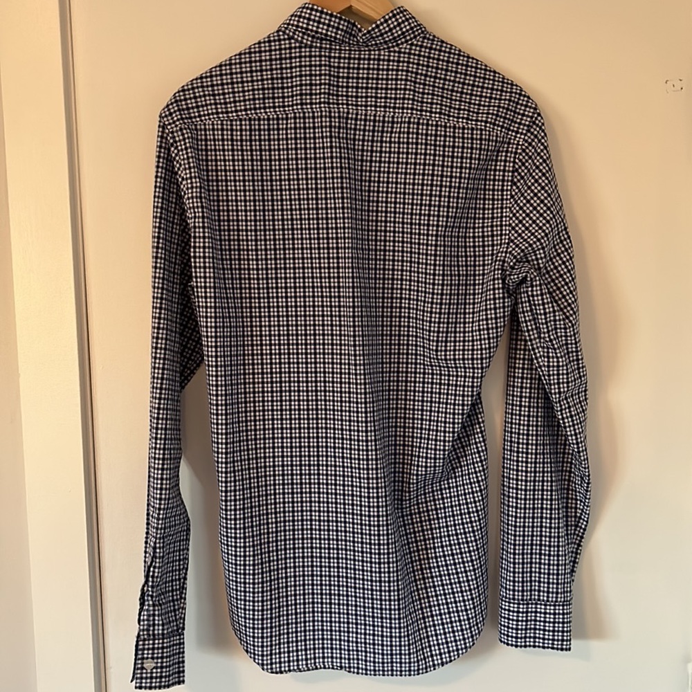 Burberry blue check-print dress shirt. - Picture 5 of 6